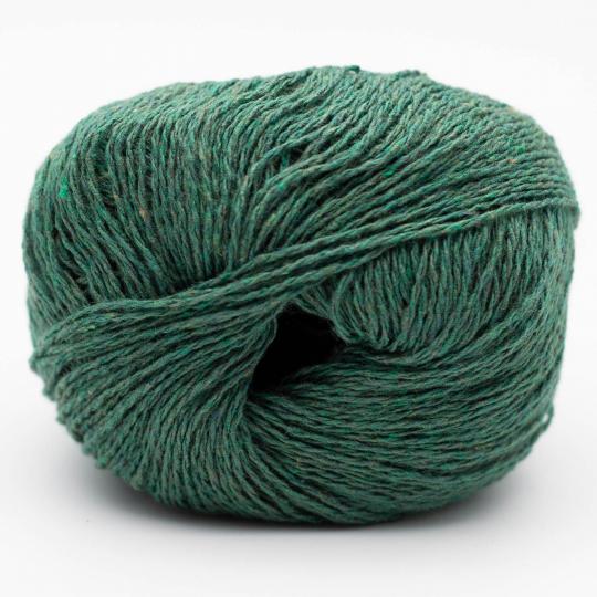 pelotes de fil à tricoter Reborn Denim Uni de Kremke en coton recyclé coloris 163 bottle green