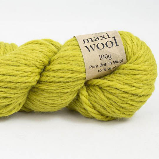 écheveau de fil à tricoter Maxi Wool de Erika Knight coloris 206 artisan (jaune curry)