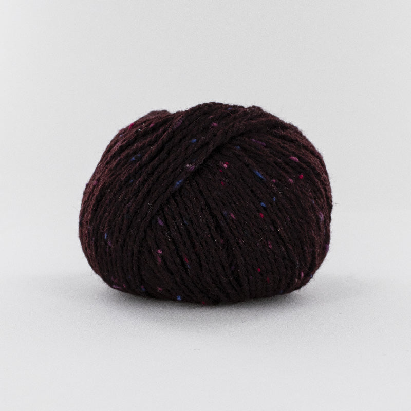 pelote de laine Super Tweed de Fonty coloris 013 violet foncé