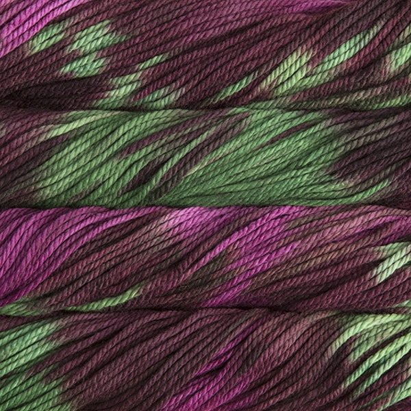 écheveaux de laine à tricoter épaisse mérinos Malabrigo Chunky coloris sapphire magenta (vert, rose et pourpre)
