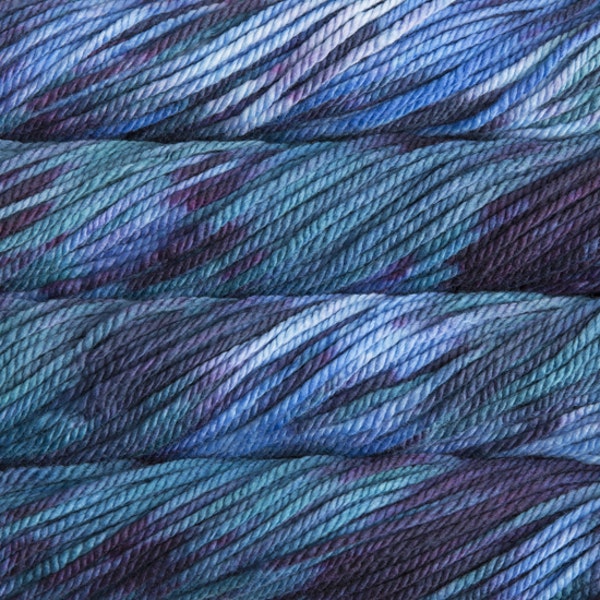 écheveaux de laine à tricoter épaisse mérinos Malabrigo Chunky coloris whales road (bleu, violet)