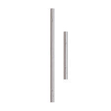 Deux connecteurs de cable à tricoter addi click en métal sur fond blanc