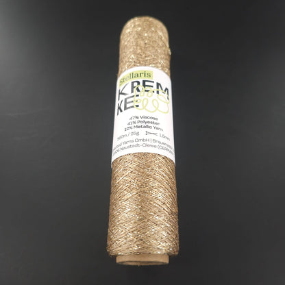 bobine de fil metallisé stellaris de kremke, coloris 117 sand gold