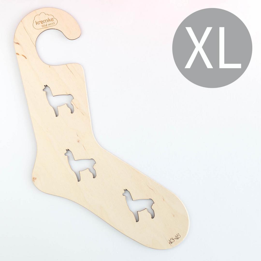 bloqueur de chaussette à anse en bois clair motif alpaga taille XL