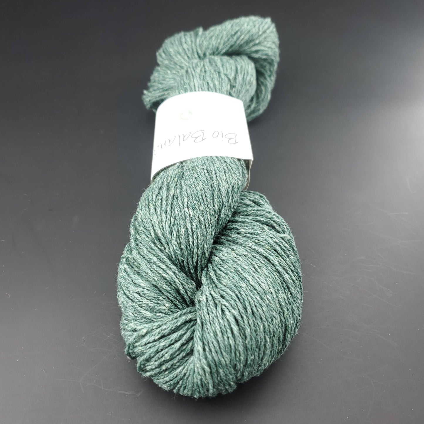 écheveau de fil à tricoter Bio Balance de BC GARN coloris 05 pine tree sur fond noir