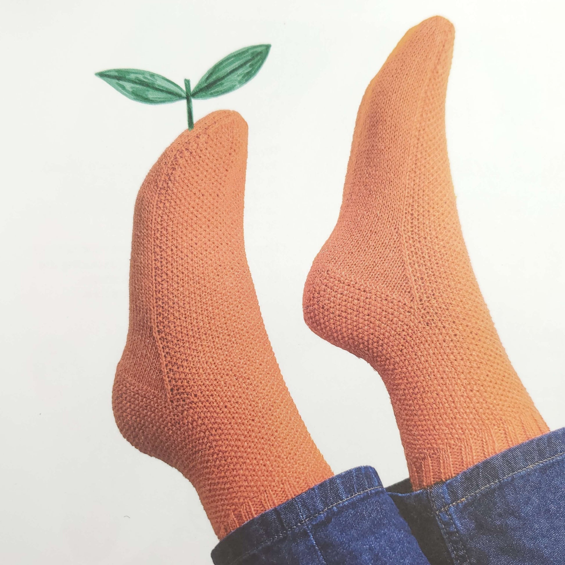 modèle de chaussette orange fruity socks de kremke