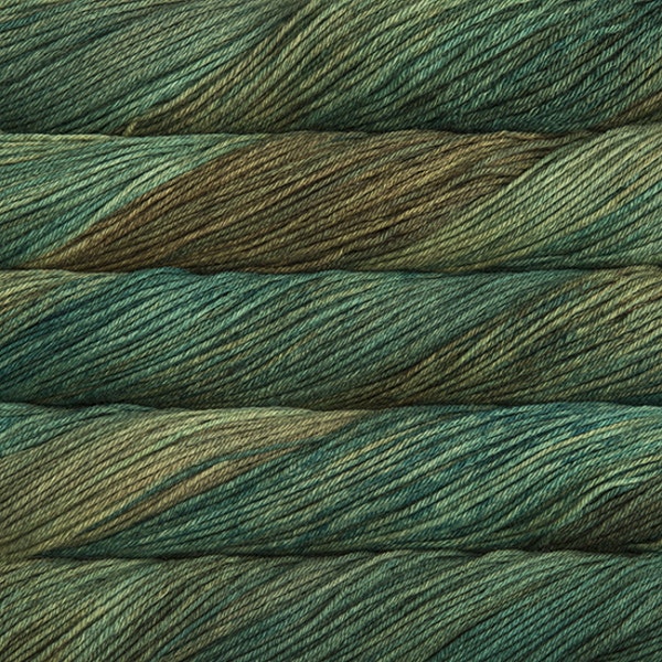 écheveaux de laine merino Arroyo de Malabrigo coloris Fresco Y Seco (différents tons de vert)
