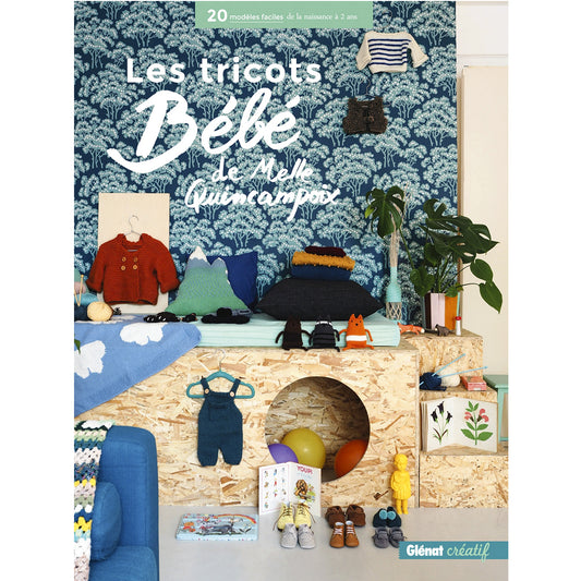 couverture du livre les tricots bébé de Melle Quincampoix, cvhambre de bébé avec tricots sur cintre et jouets